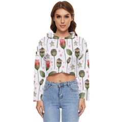 Poppies Red Poppies Red Flowers Women s Lightweight Cropped Hoodie by Ravend