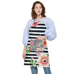 Blooming Watercolor Flowers Pocket Apron by GardenOfOphir