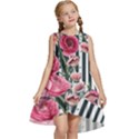 Flora Watercolor Botanical Flowers Kids  Frill Swing Dress View1