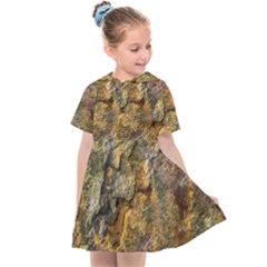 Rusty Orange Abstract Surface Kids  Sailor Dress by dflcprintsclothing