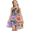 Cheerful and Captivating Watercolor Flowers Kids  Frill Swing Dress View1