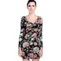 Choice watercolor flowers Long Sleeve Bodycon Dress View1