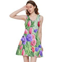 Exquisite Watercolor Flowers Inside Out Racerback Dress by GardenOfOphir