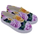 Cherished Watercolor Flowers Kids  Canvas Slip Ons View3