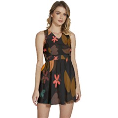 Flowers Leaves Background Floral Plants Foliage Sleeveless High Waist Mini Dress by Ravend