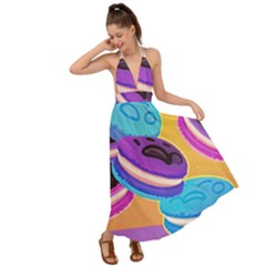 Cookies Chocolate Cookies Sweets Snacks Baked Goods Food Backless Maxi Beach Dress by Ravend