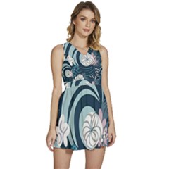 Flowers Pattern Floral Ocean Abstract Digital Art Sleeveless High Waist Mini Dress by Ravend