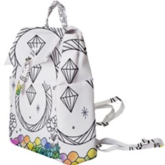 Rainbow Fun Cute Minimal Doodle Drawing Buckle Everyday Backpack by Ravend