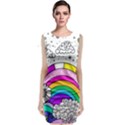 Rainbow Fun Cute Minimal Doodle Drawing Art Sleeveless Velvet Midi Dress View1