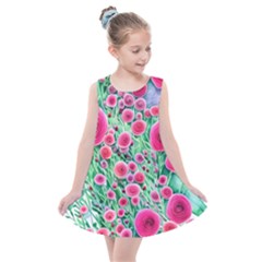 Bounty Of Brilliant Blooming Blossoms Kids  Summer Dress by GardenOfOphir