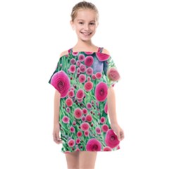 Bounty Of Brilliant Blooming Blossoms Kids  One Piece Chiffon Dress by GardenOfOphir