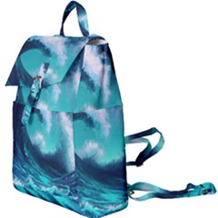 Tsunami Tidal Wave Ocean Waves Sea Nature Water Buckle Everyday Backpack by Ravend