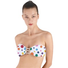 Polka Dot Twist Bandeau Bikini Top by 8989