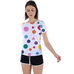 Polka Dot Back Circle Cutout Sports Tee by 8989