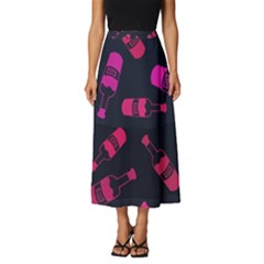 Wine Wine Bottles Background Graphic Classic Midi Chiffon Skirt by Ravend