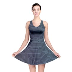 Circuit Board Circuits Mother Board Computer Chip Reversible Skater Dress by Ravend