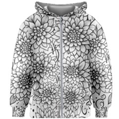 Flowers Template Line Art Pattern Coloring Page Kids  Zipper Hoodie Without Drawstring by Ravend