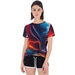 Ai Generated Swirl Splash Blaze Design Art Open Back Sport Tee by Ravend