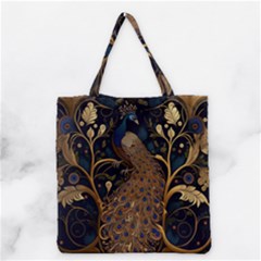 Peacock Plumage Bird Decorative Pattern Graceful Grocery Tote Bag by Ravend