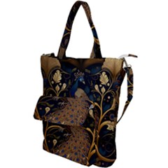 Peacock Plumage Bird Decorative Pattern Graceful Shoulder Tote Bag by Ravend