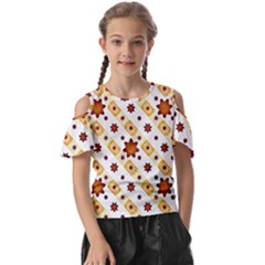 Background Floral Pattern Graphic Kids  Butterfly Cutout Tee by Ravend