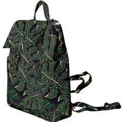 Monstera Plant Tropical Jungle Leaves Pattern Buckle Everyday Backpack by Ravend