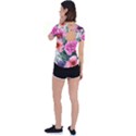 Color-infused Watercolor Flowers Back Circle Cutout Sports Tee View2