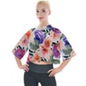 Country-chic Watercolor Flowers Mock Neck Tee View1