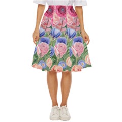 Cheerful Watercolor Flowers Classic Short Skirt by GardenOfOphir