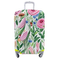 Different Watercolor Flowers Botanical Foliage Luggage Cover (medium) by GardenOfOphir