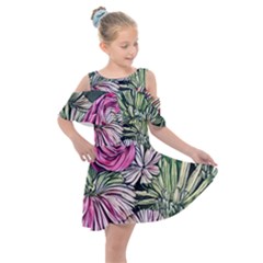 Summer Floral Kids  Shoulder Cutout Chiffon Dress by GardenOfOphir