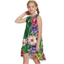 Vintage Tropical Flowers Kids  Frill Swing Dress View2