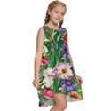 Vintage Tropical Flowers Kids  Frill Swing Dress View3