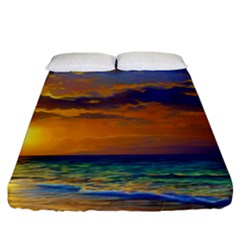 Nature Sunset Fitted Sheet (king Size) by GardenOfOphir