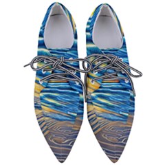 Waves Crashing On The Shore Pointed Oxford Shoes by GardenOfOphir