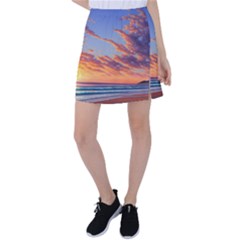 Summer Sunset Over Beach Tennis Skirt by GardenOfOphir