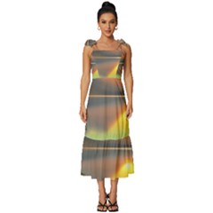 Benevolent Lake Tie-strap Tiered Midi Chiffon Dress by GardenOfOphir