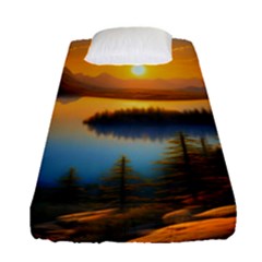 Distant Sunset Fitted Sheet (single Size) by GardenOfOphir