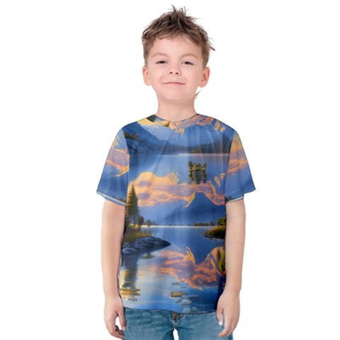 Beautiful Sunset Kids  Cotton Tee by GardenOfOphir