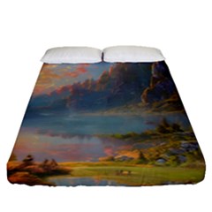 Marvelous Sunset Fitted Sheet (queen Size) by GardenOfOphir