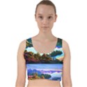 Solemn Soft Pastel Sunset Velvet Racer Back Crop Top View1