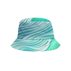 Pastel Abstract Waves Pattern Inside Out Bucket Hat (kids) by GardenOfOphir