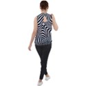 Pattern Geometric Lines Shapes Design Art Mock Neck Chiffon Sleeveless Top View2