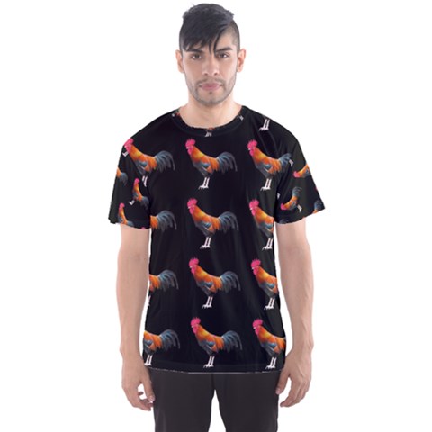 Background Pattern Chicken Fowl Cockerel Livestock Men s Sport Mesh Tee by Ravend