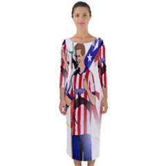 Fernando Torres Wallpaper Quarter Sleeve Midi Bodycon Dress by artworkshop