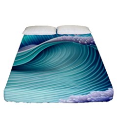 Pastel Sea Waves Fitted Sheet (queen Size) by GardenOfOphir