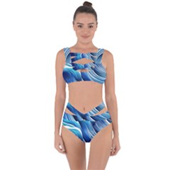 Sunny Ocean Wave Bandaged Up Bikini Set  by GardenOfOphir