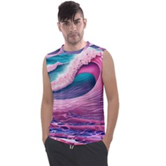 Pink Waves On The Beach Ii Men s Regular Tank Top by GardenOfOphir