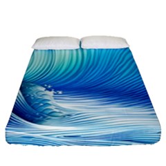 Nature s Beauty; Ocean Waves Fitted Sheet (queen Size) by GardenOfOphir