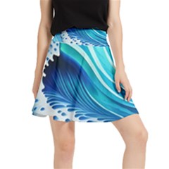 Blue Water Reflections Waistband Skirt by GardenOfOphir